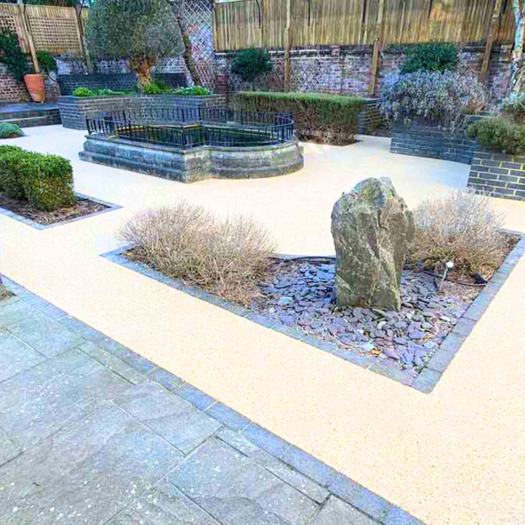 Resin patio area designed for outdoor seating