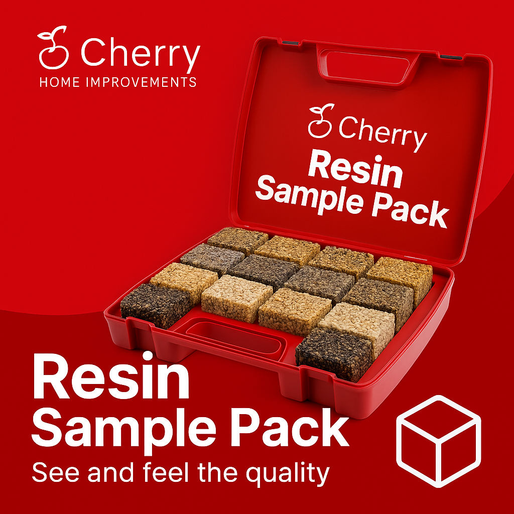 Cherry Home Improvements resin sample pack for driveway and patio projects