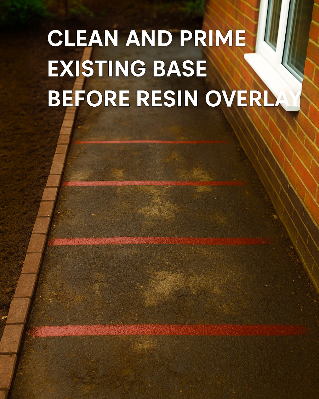 Cleaning the existing surface before resin overlay