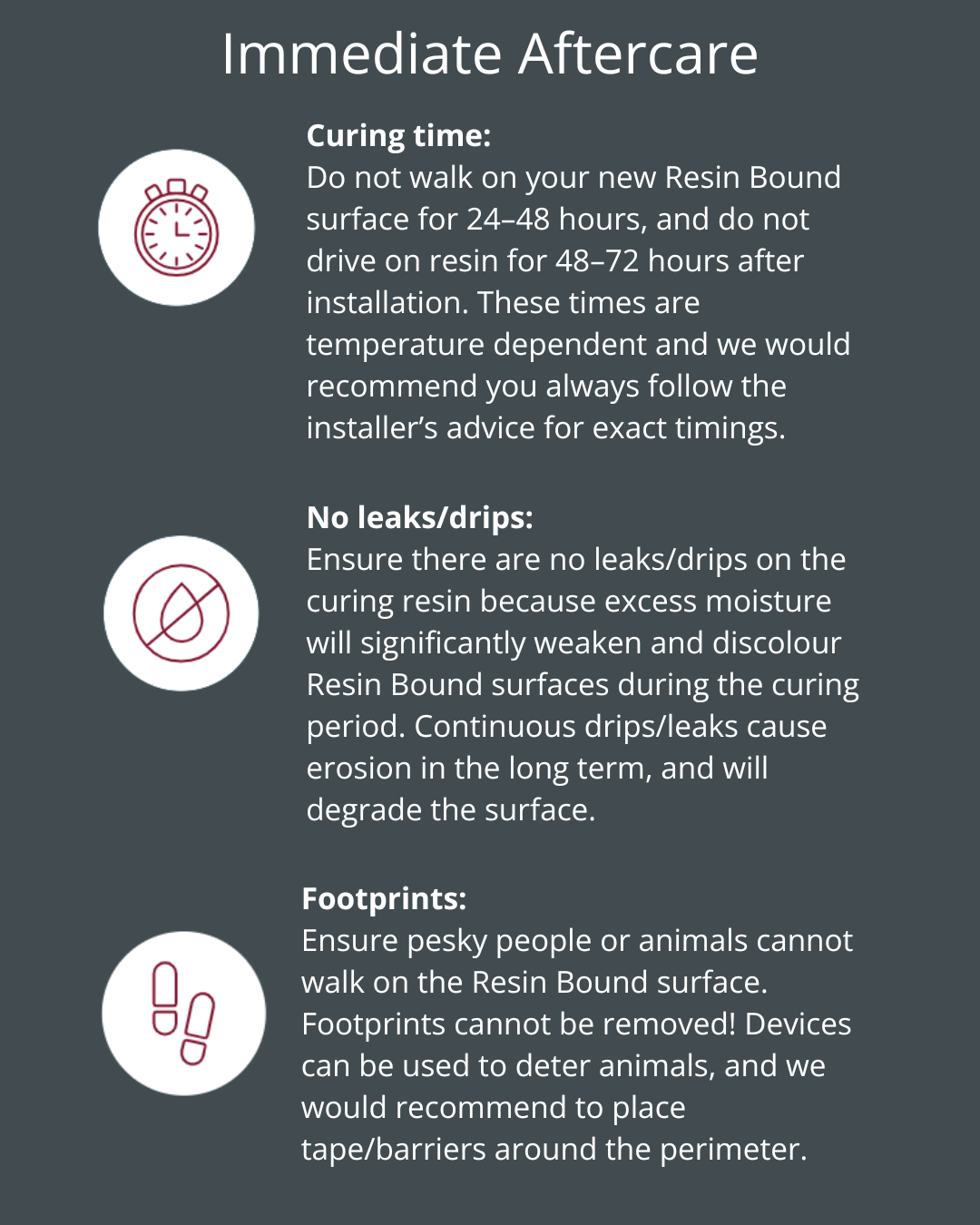 Resin driveway aftercare guidance