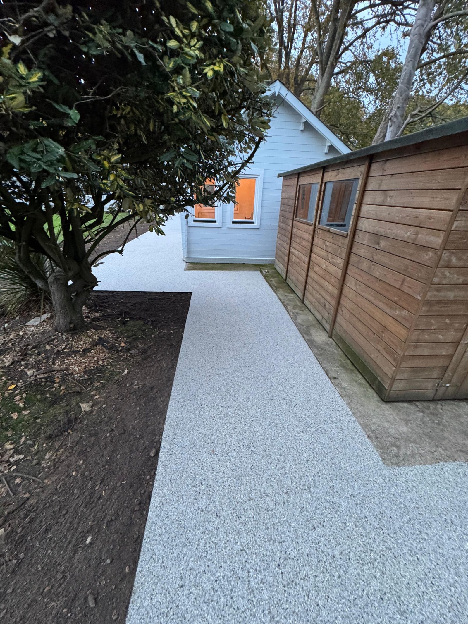 Resin surfacing installation in non-driveway application