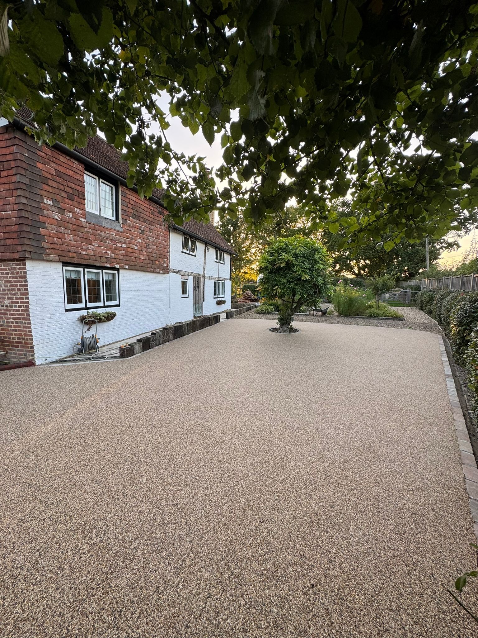 Close-up of resin bound aggregate texture and finish