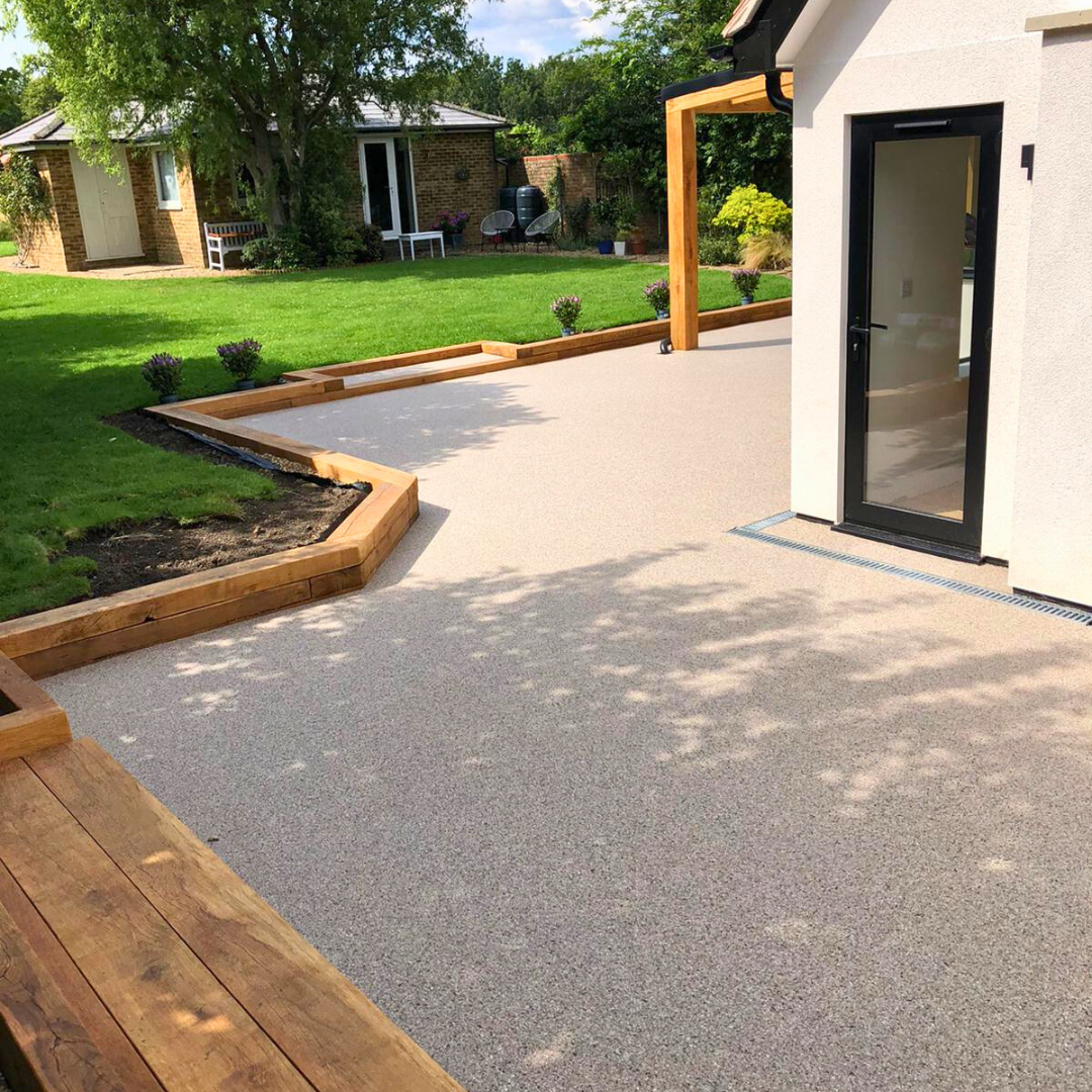 Resin patio layout showing colour blend and finish