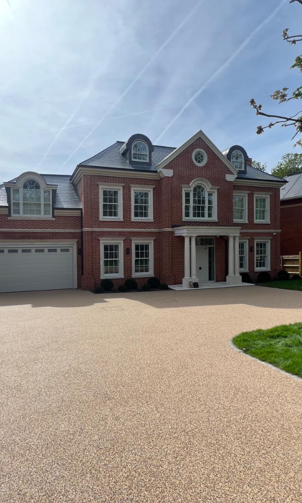 Premium resin driveway outside a London home